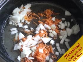 7) Делаю пассеровку. Лук и морковь измельчаю, поджариваю на растительном масле.